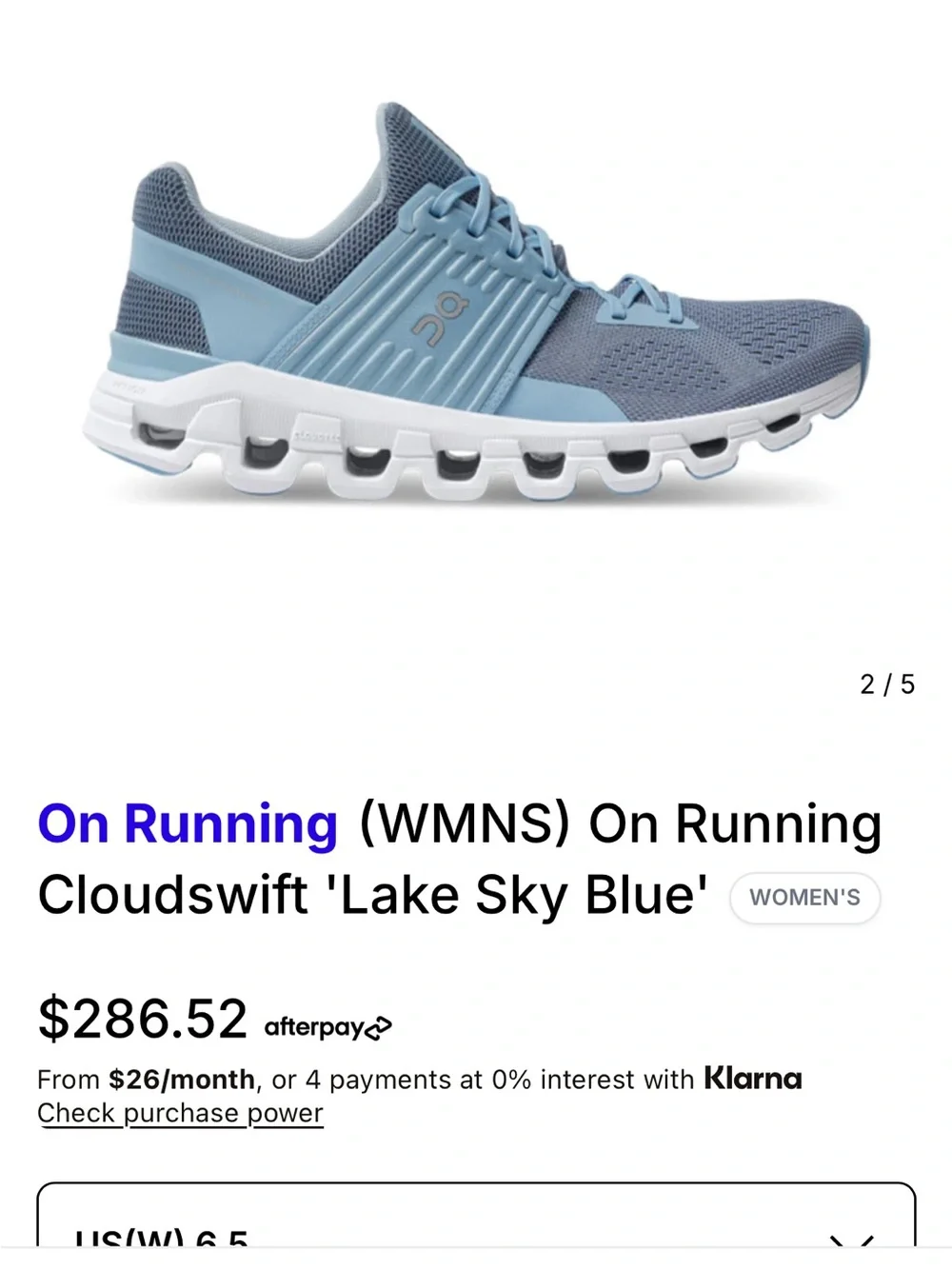 On Running Cloudswift Light Blue Women’s Running Sneakers